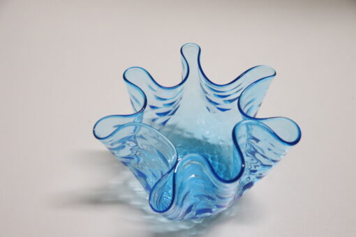 1950s Murano Glass Vase, Italy – Handkerchief Model in Blue - Image 5