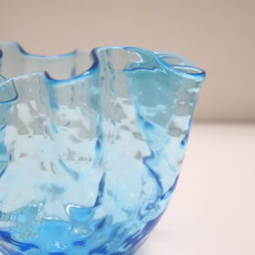 1950s Murano Glass Vase, Italy – Handkerchief Model in Blue