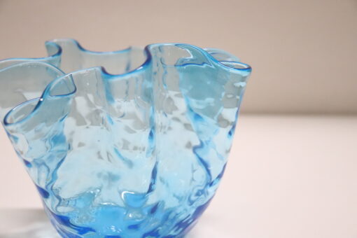 1950s Murano Glass Vase, Italy – Handkerchief Model in Blue - Image 6