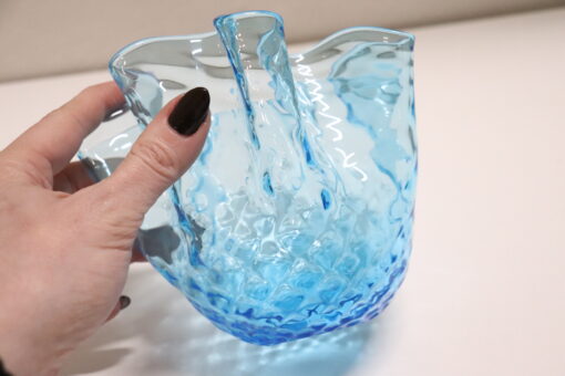 1950s Murano Glass Vase, Italy – Handkerchief Model in Blue - Image 9