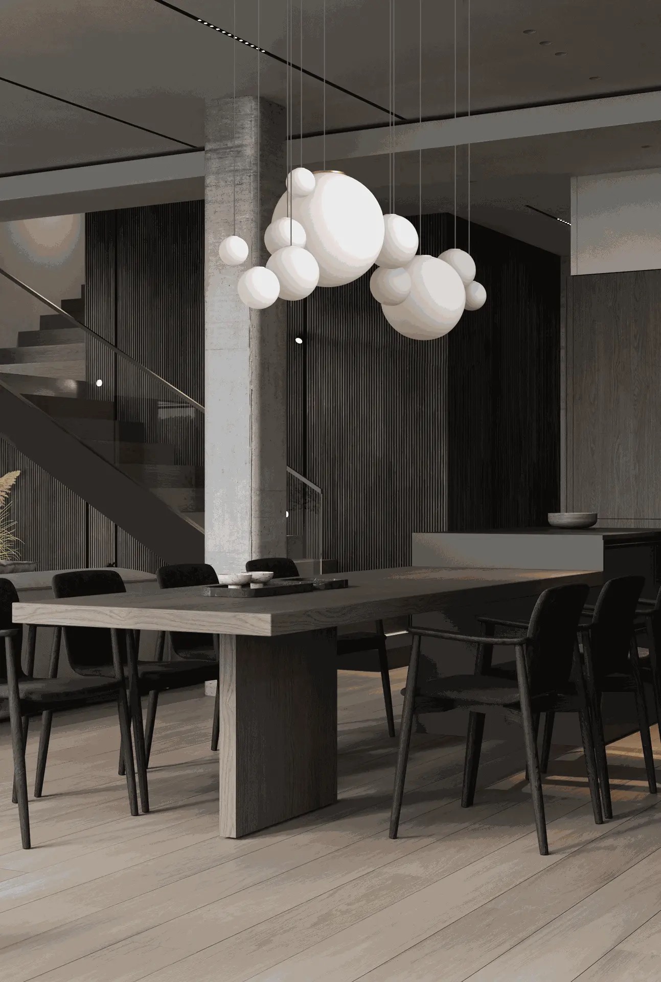 Opaline Glass Pendant light, Apolline - Image 3