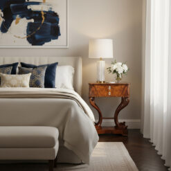 Antique Biedermeier Sewing Table used as a Nightstand- Styylish