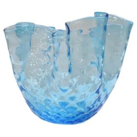 1950s Murano Glass Vase, Italy – Handkerchief Model in Blue