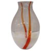 Murano Glass Vase by Carlo Nason- Milky glass with orange details- Styylish