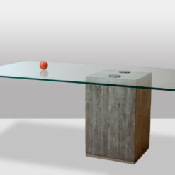 Alternative view of Saporiti Brutalist Desk, Glass and Concrete, 1970s