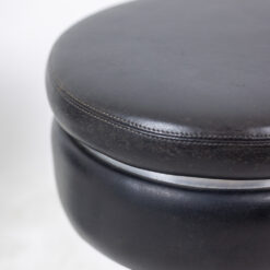Alternative view of Black Cylindrical Low Stool, steel base, 1970s