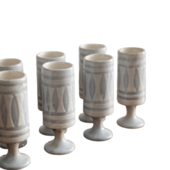 Alternative view of Roger Capron Ceramic Glasses, Set of 8, Signed and Dated 1976