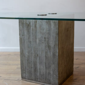 Saporiti Brutalist Desk, Glass and Concrete, 1970s