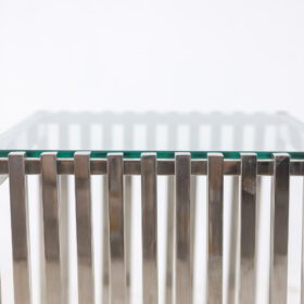 Pair of End Tables, Chrome-plated Metal, 1970s