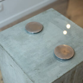 Saporiti Brutalist Desk, Glass and Concrete, 1970s