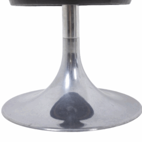 Black Cylindrical Low Stool, steel base, 1970s