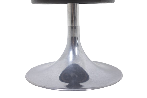 Black Cylindrical Low Stool, steel base, 1970s - Image 5