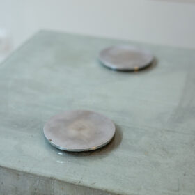 Saporiti Brutalist Desk, Glass and Concrete, 1970s