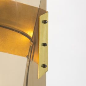 Giuseppe Calonaci Floor Lamp, Smoked Folded Plexiglass, 1970s