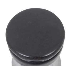 Black Cylindrical Low Stool, steel base, 1970s