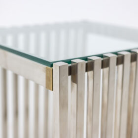 Pair of End Tables, Chrome-plated Metal, 1970s