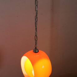 Alternative view of Carlo Nason Pendant Lamp in Orange Murano Glass, 1960s
