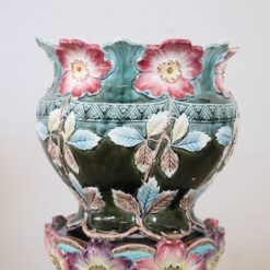 Alternative view of Art Nouveau Column with Ceramic Vase, Early 20th Century
