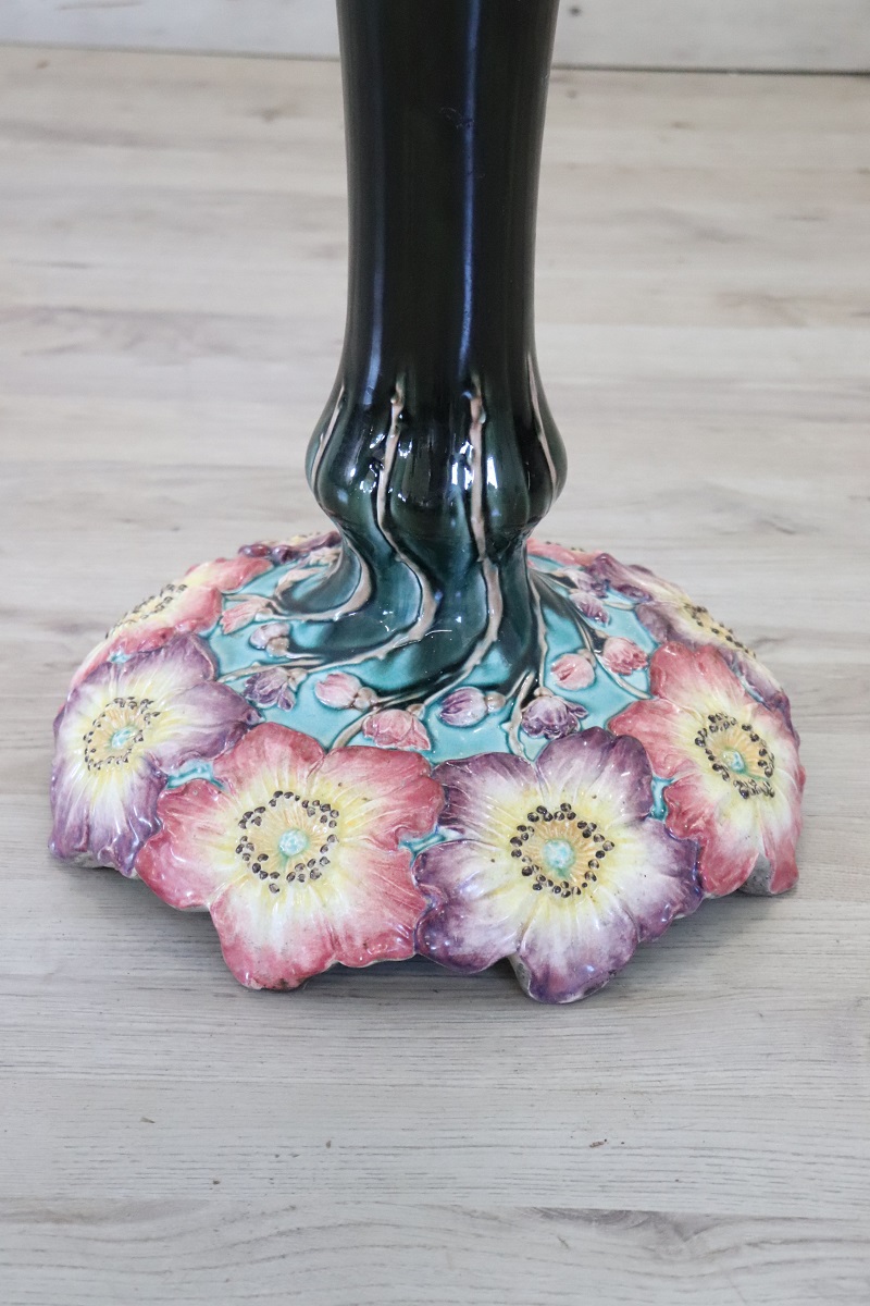 Art Nouveau Column with Ceramic Vase, Early 20th Century - Image 4