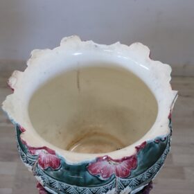 Art Nouveau Column with Ceramic Vase, Early 20th Century