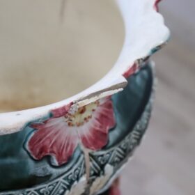 Art Nouveau Column with Ceramic Vase, Early 20th Century