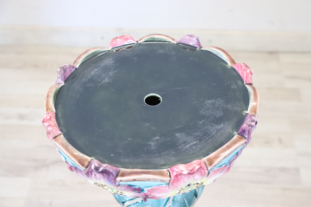 Art Nouveau Column with Ceramic Vase, Early 20th Century - Image 10