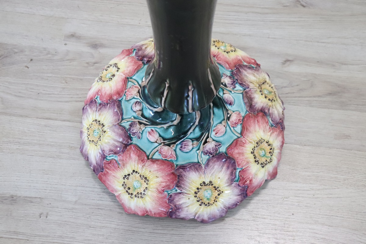 Art Nouveau Column with Ceramic Vase, Early 20th Century - Image 11