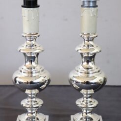 Alternative view of Pair of Table Lamps in Silver-Plated Metal, 1970s