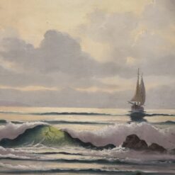 Alternative view of 20th Century Oil Painting on Canvas Signed L. Boulnois, Seascape