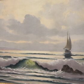 20th Century Oil Painting on Canvas Signed L. Boulnois, Seascape