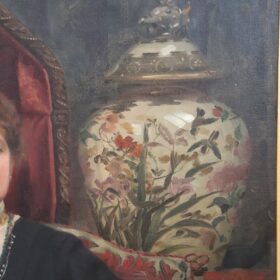 Large English Oil Painting on Canvas, Signed and Dated 1913