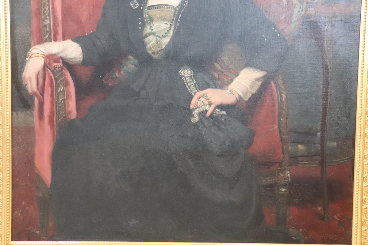 Large English Oil Painting on Canvas, Signed and Dated 1913 - Image 7