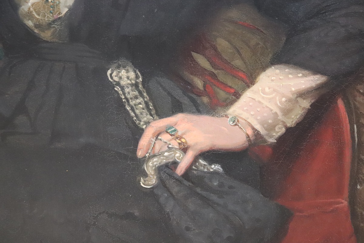 Large English Oil Painting on Canvas, Signed and Dated 1913 - Image 10