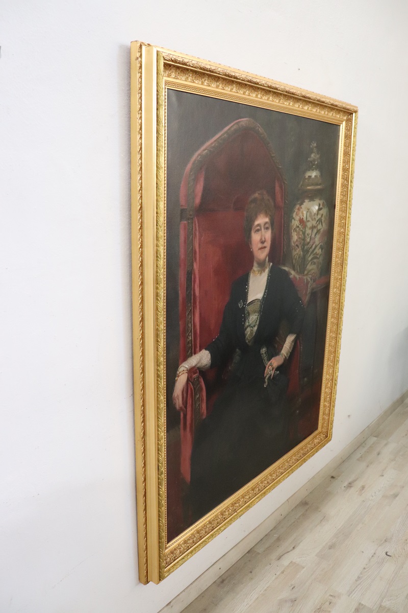 Large English Oil Painting on Canvas, Signed and Dated 1913 - Image 18