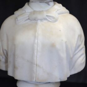 Sculpture in White Marble, Bust of a Lady, Italy 19th Century