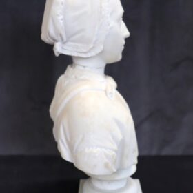 Sculpture in White Marble, Bust of a Lady, Italy 19th Century