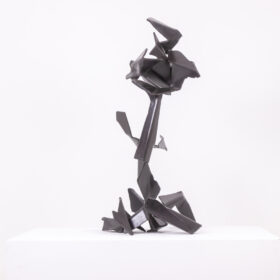 Jean Campa Geometric Sculpture in polished metal. 1980s.