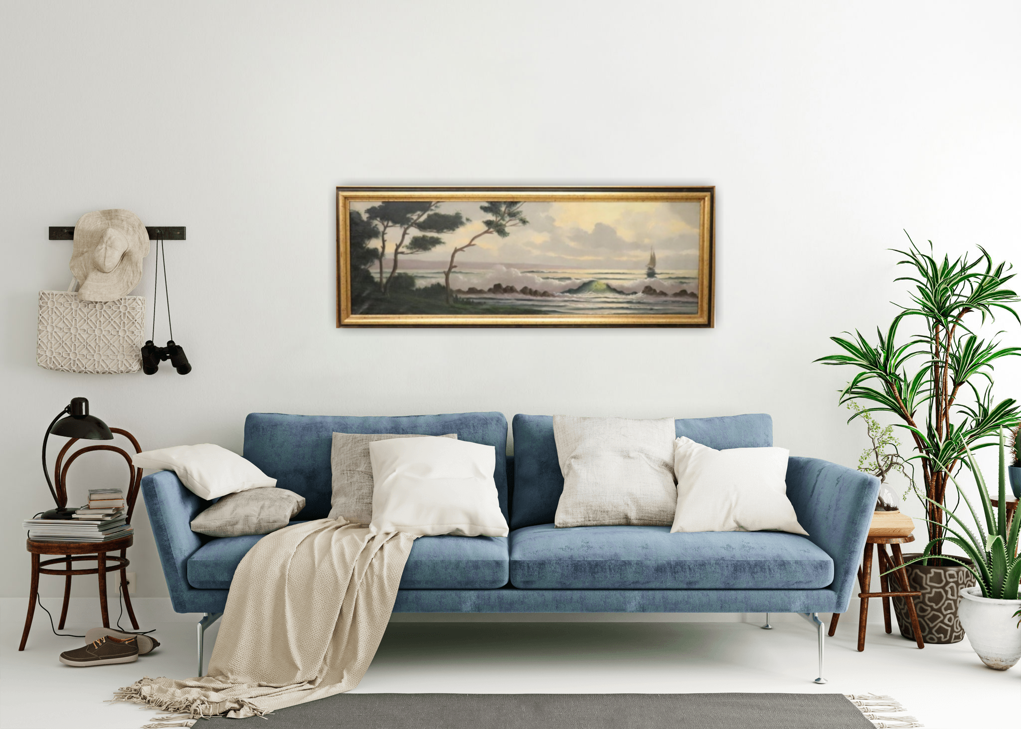 20th Century Oil Painting on Canvas Signed L. Boulnois, Seascape - Image 15