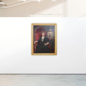 Large English Oil Painting on Canvas, Signed and Dated 1913