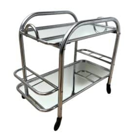 Art Deco Bar Cart, by Robert Mallet-Stevens, Chromed Steel, France circa 1925