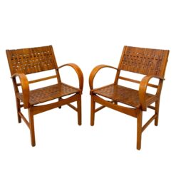 Pair of Midcentury Armchairs by Gelenka (Germany) with bentwood armrests- Styylish