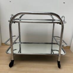 Art Deco Bar Cart, by Robert Mallet-Stevens, Chromed Steel, France circa 1925 - Image 11