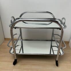 Art Deco Bar Cart, by Robert Mallet-Stevens, Chromed Steel, France circa 1925 - Image 12