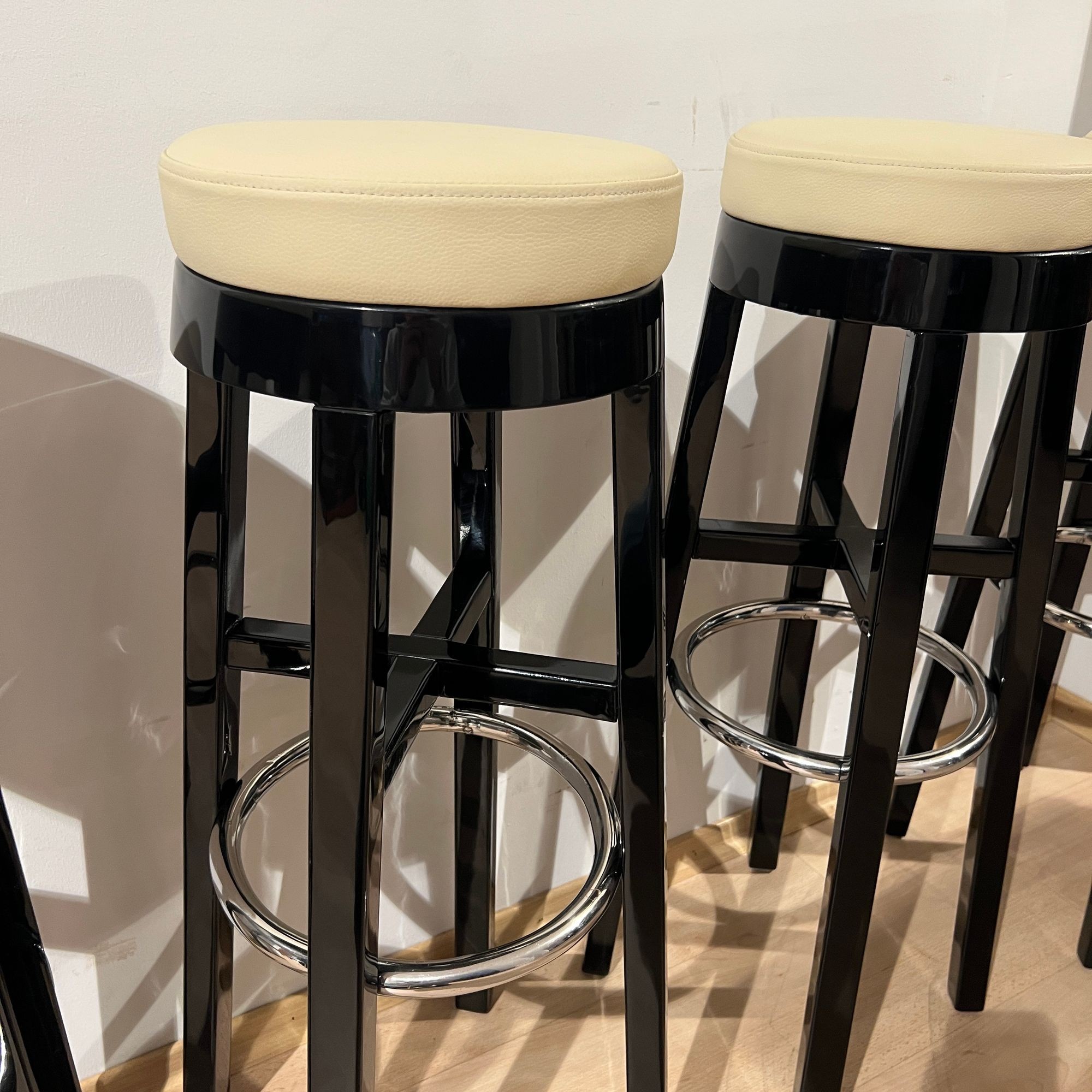 Art Deco Corner Bar with 4 Stools, France circa 1930 - Image 15