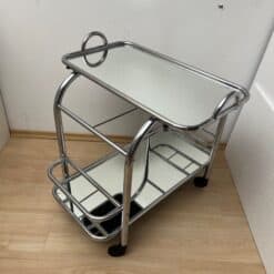 Art Deco Bar Cart, by Robert Mallet-Stevens, Chromed Steel, France circa 1925 - Image 16