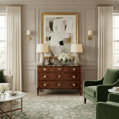 Late 18th century furniture styles- Living room with a Neoclassical Chest of Drawers- Styylish