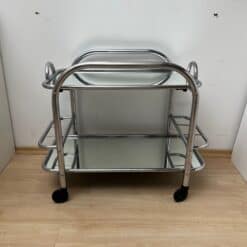 Alternative view of Art Deco Bar Cart, by Robert Mallet-Stevens, Chromed Steel, France circa 1925