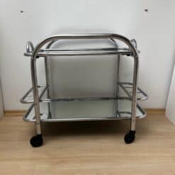 Art Deco Bar Cart, by Robert Mallet-Stevens, Chromed Steel, France circa 1925 - Image 3