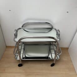 Art Deco Bar Cart, by Robert Mallet-Stevens, Chromed Steel, France circa 1925 - Image 4