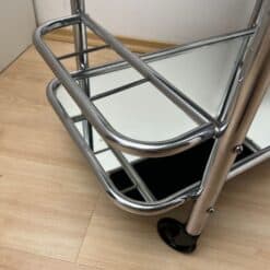 Art Deco Bar Cart, by Robert Mallet-Stevens, Chromed Steel, France circa 1925 - Image 7